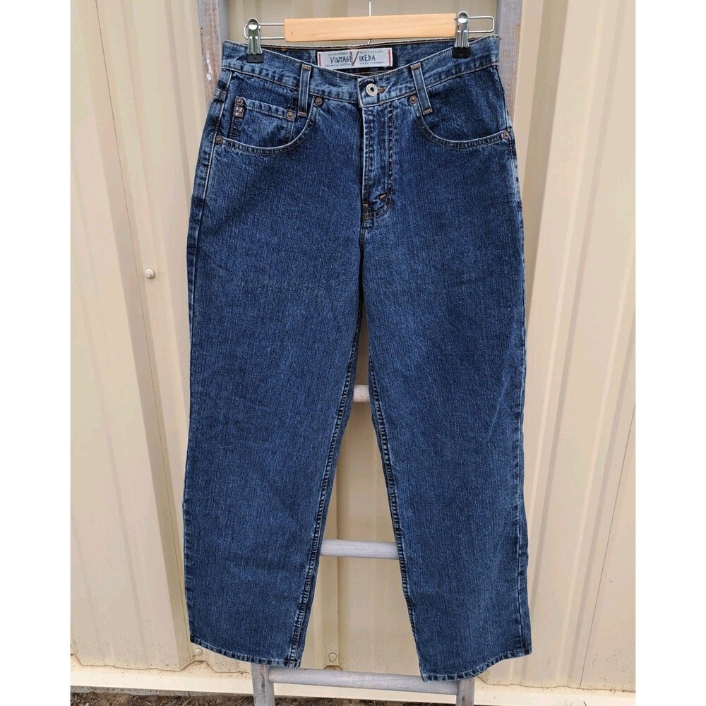Vintage Ikeda Size 30x32 Denim Blue Jeans Straight Cotton Pure Indigo Canada